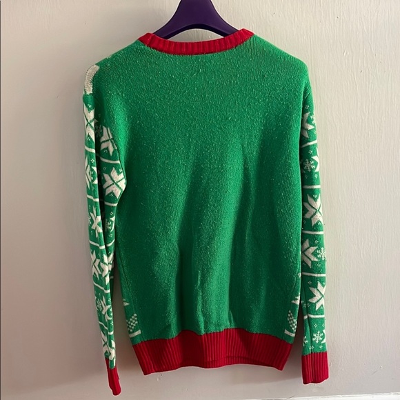 Festive Green and Red Crewneck Sweater with Grinch Design - Picture 3 of 5